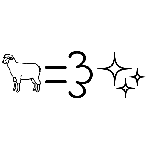 🐑💨✨ Emoji Domain black and white Symbola rendering